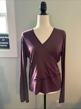Lululemon Athletica Plum/ Purple Long-Sleeve Wrap Yoga Top